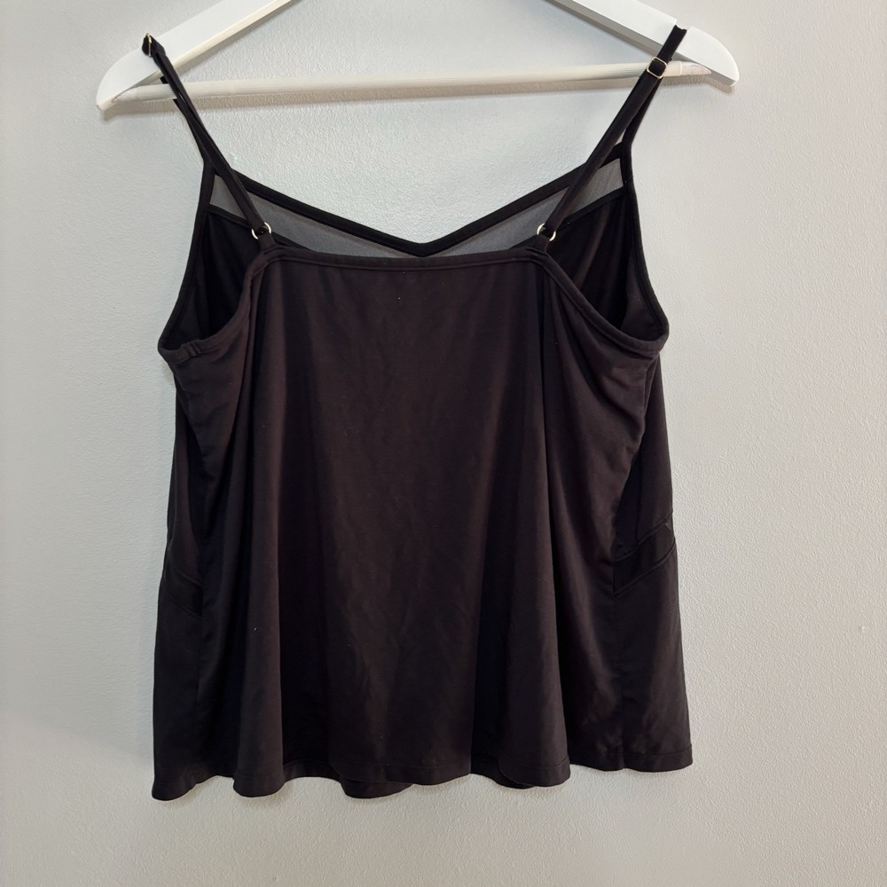 Honeylove Blisswear Cami Top M Soft Tencel Mesh Shelf Bra Tank Vamp Black Sleep - Picture 2 of 10
